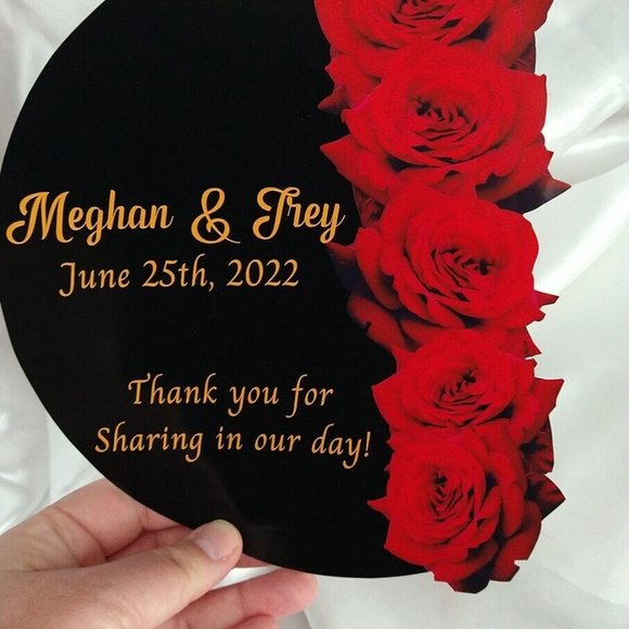 Gold Roses Cut Out Menu | Charger Insert | Wedding Reception Decorations - Picture 3 of 4